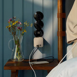 Kreafunk AMPIE Stekkerblok met 2 USB-A en 2 USB-C poorten, Ivory Sand