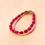 Label Kiki Armband goud, All Day Pink