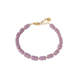 Label Kiki Armband goud met paarse kralen, Flow