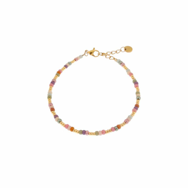 Label Kiki Armband goud, Pastello Rainbow