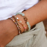 Label Kiki Armband goud, Pastello Rainbow