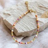 Label Kiki Armband goud, Pastello Rainbow