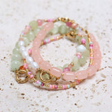 Label Kiki Armband goud, Peachy Pink Beads
