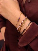 Label Kiki Armband goud, Purple tube