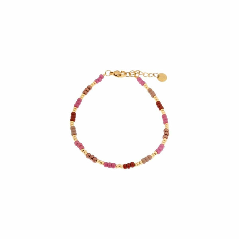 Label Kiki Armband goud, Raspberry Rainbow