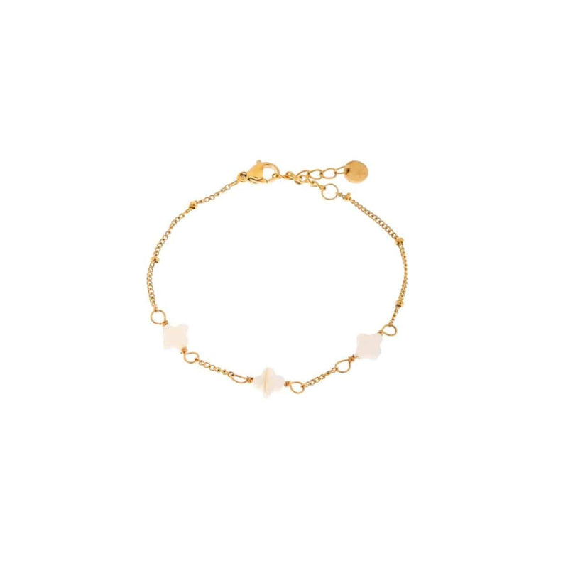 Label Kiki Armband goud, White Clover