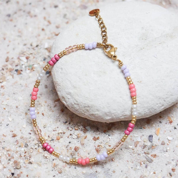 Label Kiki Armband met gekleurde pareltjes, Sweet Rainbow