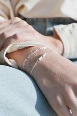 Label Kiki Armband zilver, Marble tube