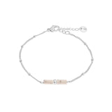 Label Kiki Armband zilver, Marble tube