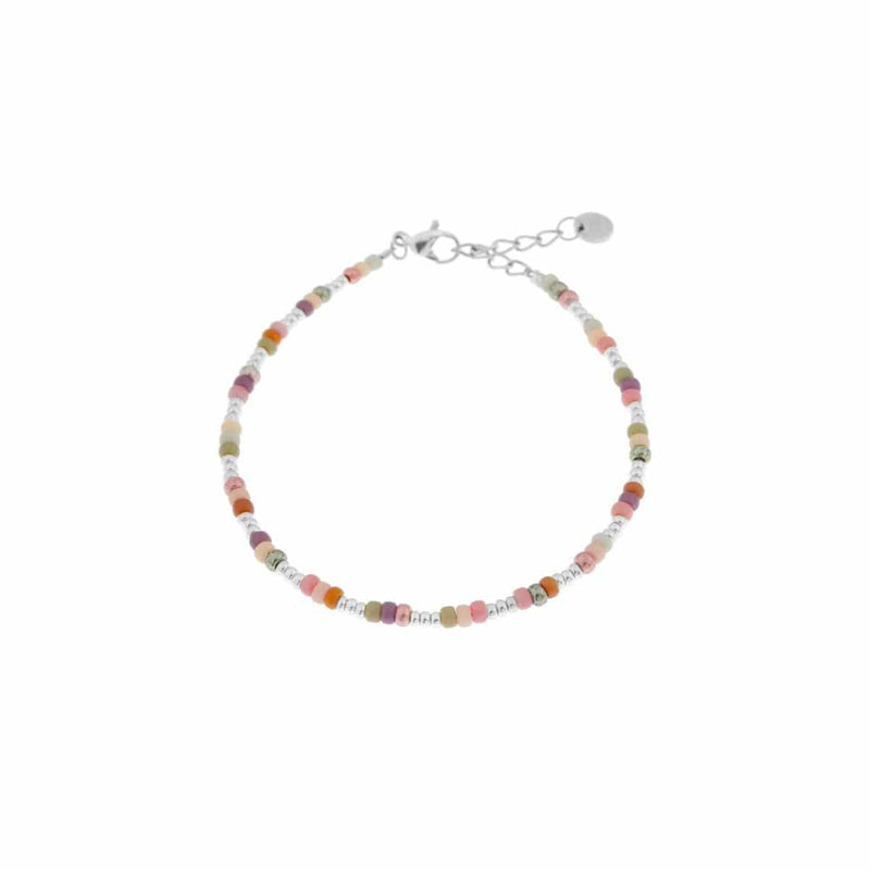 Label Kiki Armband zilver, Pastello Rainbow