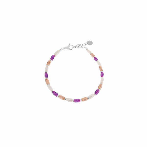 Label Kiki Armband zilver, Terra Purple