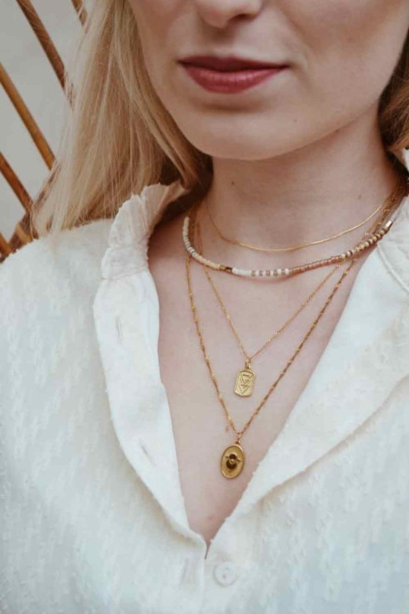 Label Kiki Choker goud, Perfect White