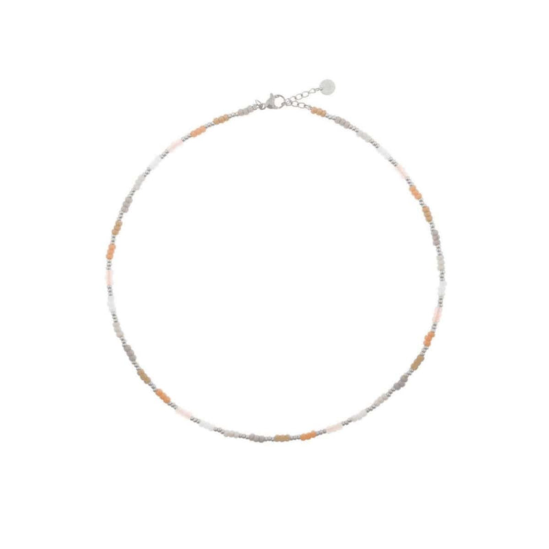 Label Kiki Choker zilver, Pastel Rainbow