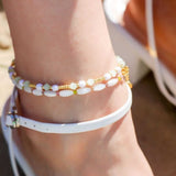 Label Kiki Enkelbandje goud, Colorful Shell
