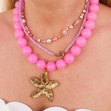 Label Kiki Gouden Ketting met kralen, Summer Flower
