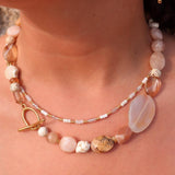 Label Kiki Gouden Ketting met kralen, White Rainbow