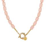 Label Kiki Gouden Ketting met perzikroze kralen, Peachy Beads