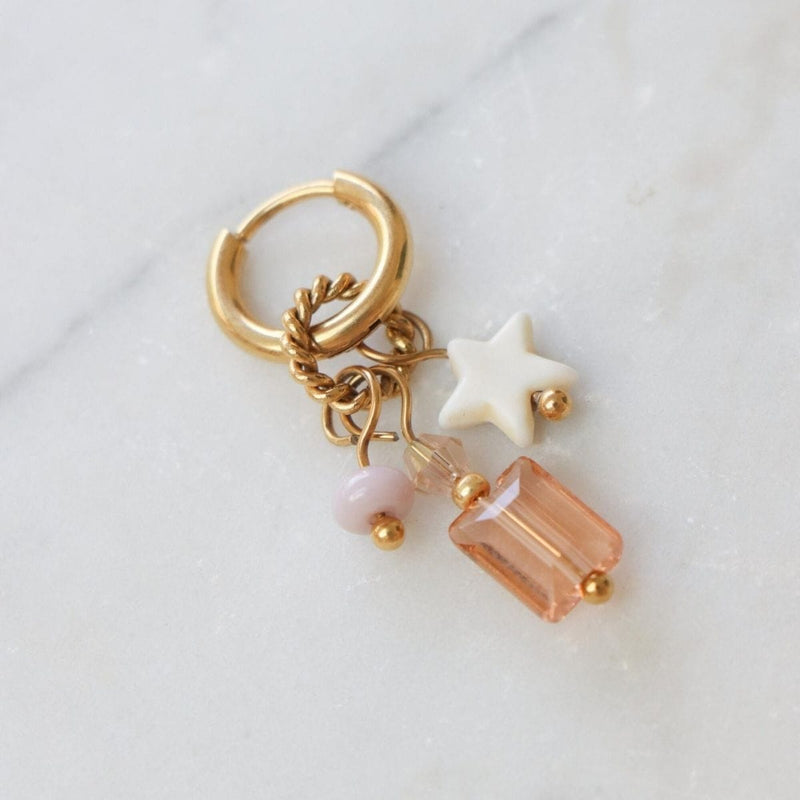 Label Kiki Gouden Oorring met bedels, Wild Wild West - Per stuk