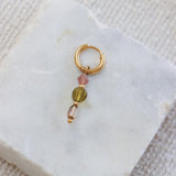 Label Kiki Gouden Oorring met hanger, Canyon Kiss - Per stuk