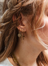 Label Kiki Gouden Oorring met hanger, Canyon Kiss - Per stuk