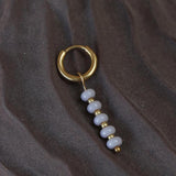 Label Kiki Gouden Oorring met lila parels, Lilac Row - Per stuk