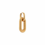 Label Kiki Gouden Oorring met ovalen hanger, Oval Stripe - Per stuk