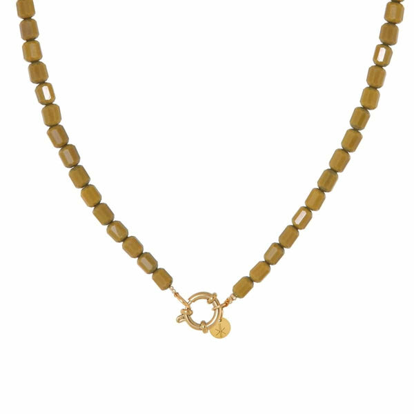Label Kiki Ketting met mosgroene kralen, Saloon