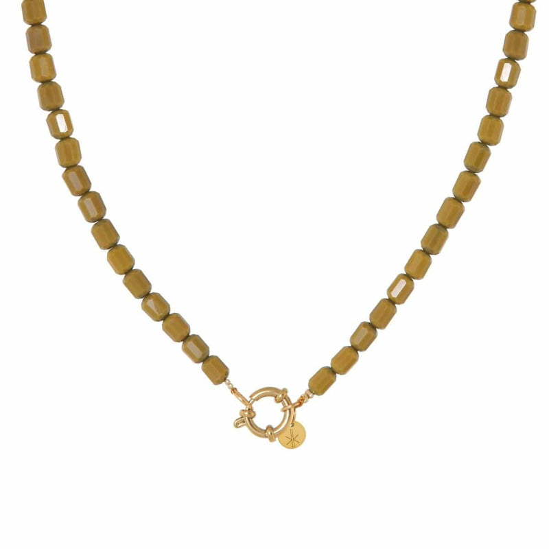 Label Kiki Ketting met mosgroene kralen, Saloon