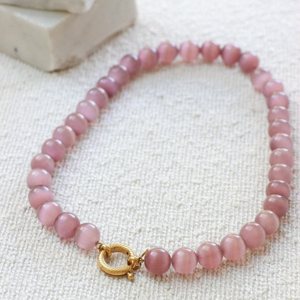 Label Kiki Ketting met paarse kralen, Wanderlight