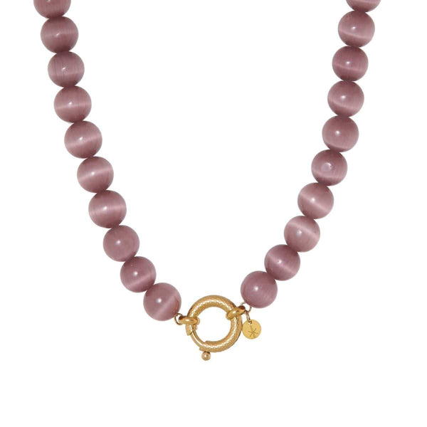 Label Kiki Ketting met paarse kralen, Wanderlight