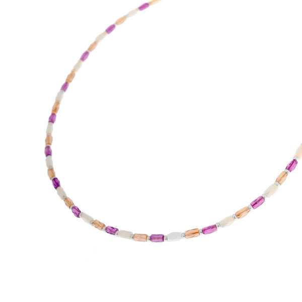 Label Kiki Ketting zilver, Terra Purple