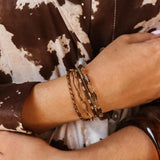 Label Kiki Kralenarmband goud & bruin, Copper
