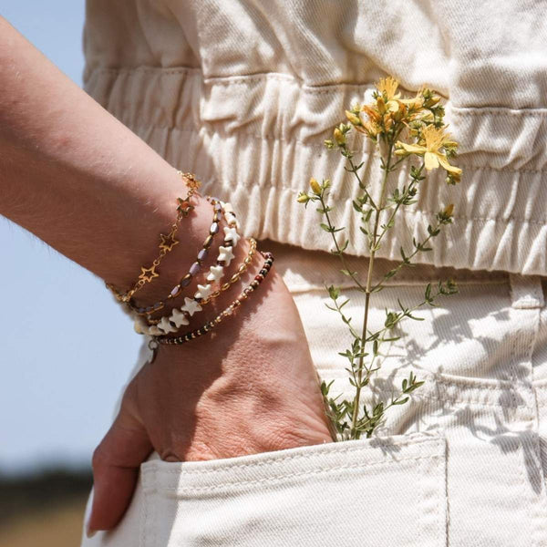 Label Kiki Kralenarmband in warme tinten, All Day Long