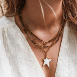 Label Kiki Kralenketting goud-bruin-mosgroen, Lasso