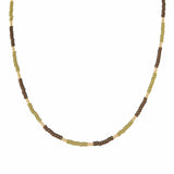 Label Kiki Kralenketting goud-bruin-mosgroen, Lasso
