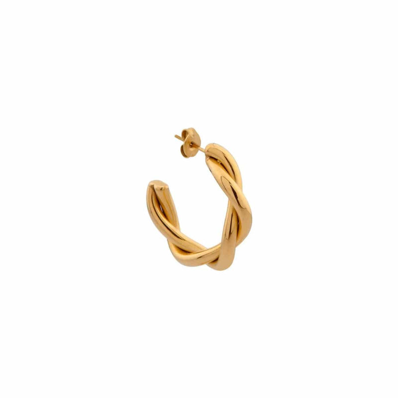 Label Kiki Oorring goud, Big braided - Per stuk