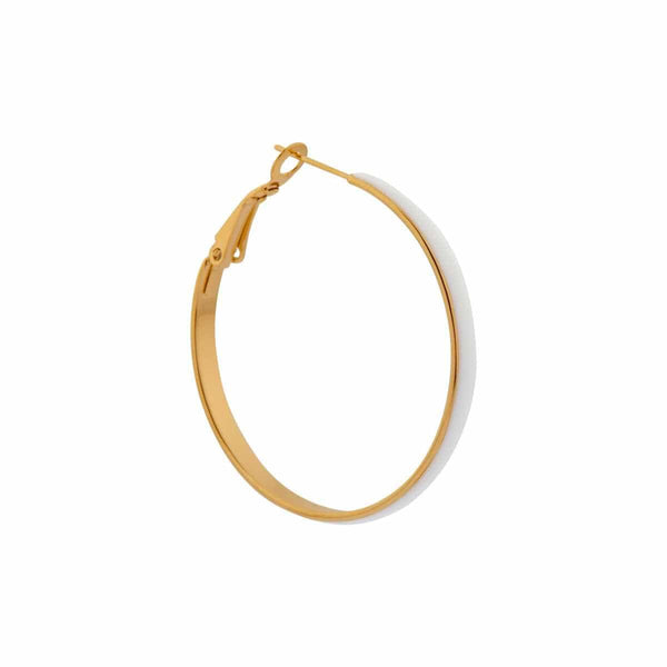 Label Kiki Oorring goud, Big White Hoop - Per stuk