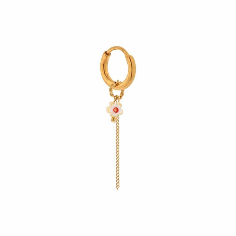 Label Kiki Oorring goud, Chain Flower - Per stuk