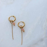 Label Kiki Oorring goud, Chain Flower - Per stuk