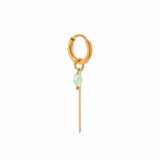 Label Kiki Oorring goud, Chain light Green drop - Per stuk