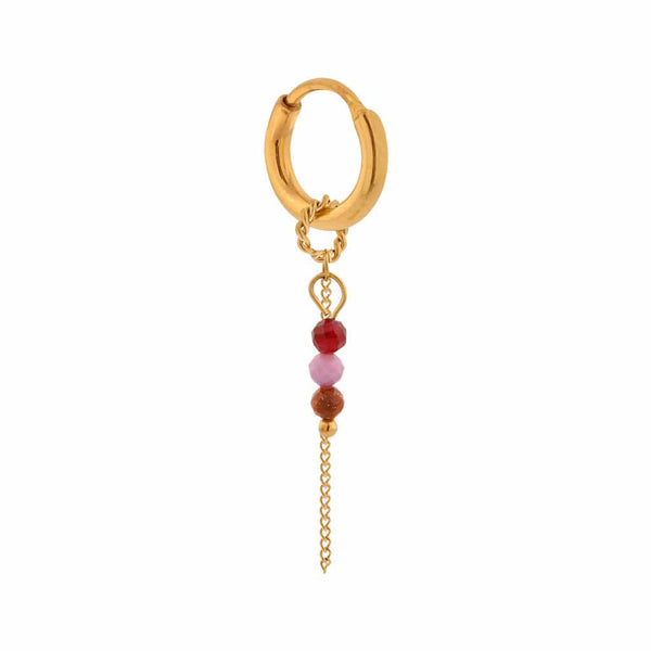 Label Kiki Oorring goud, Chain Ruby - Per stuk