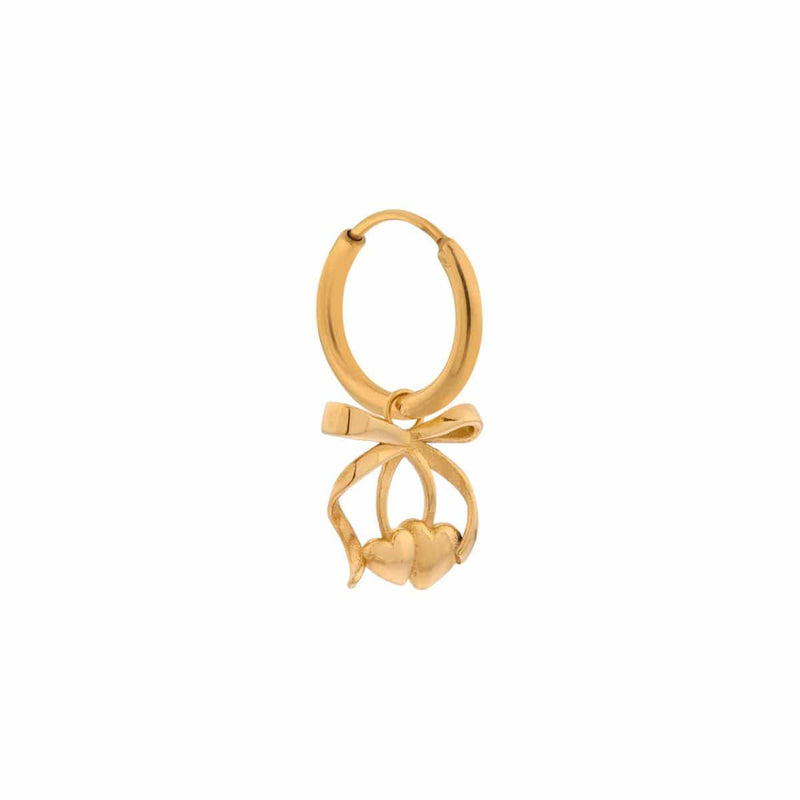 Label Kiki Oorring goud, Cherry Bow - Per stuk