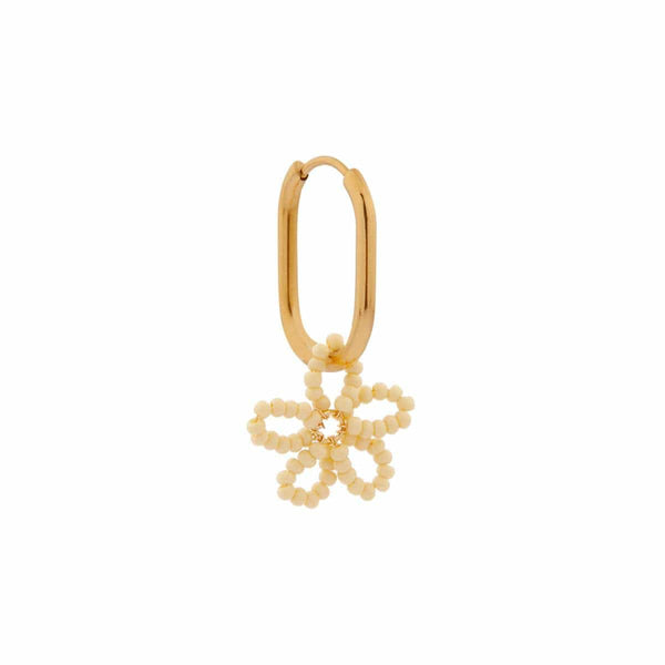 Label Kiki Oorring goud, Flower beads - Per stuk