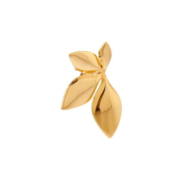 Label Kiki Oorring goud, Half Flower - Per stuk