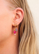 Label Kiki Oorring goud, Ibiza Pink - Per stuk