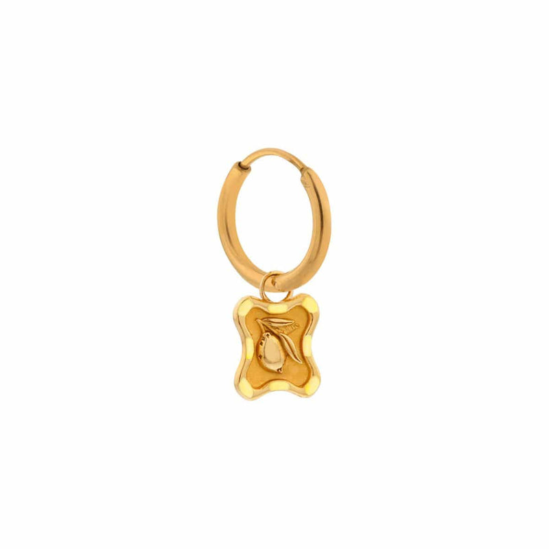 Label Kiki Oorring goud, Limone - Per stuk