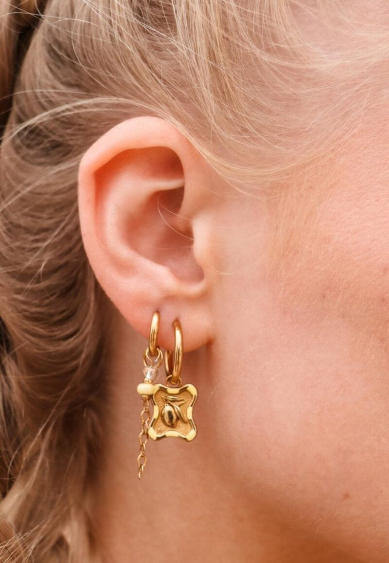 Label Kiki Oorring goud, Limone - Per stuk