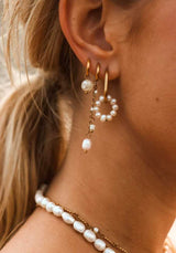 Label Kiki Oorring goud, Oval Pearl - Per stuk