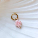 Label Kiki Oorring goud, Pink Clover - Per stuk