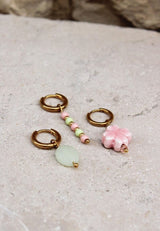 Label Kiki Oorring goud, Pink Clover - Per stuk
